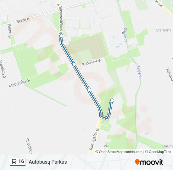 16 Bus Line Map