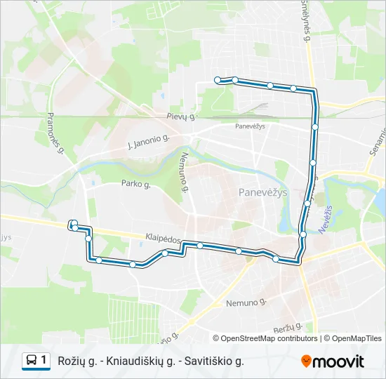 1 Bus Line Map