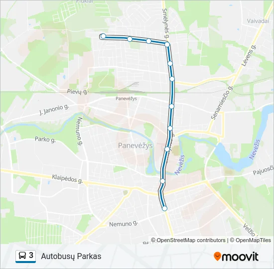 Автобус 3: карта маршрута