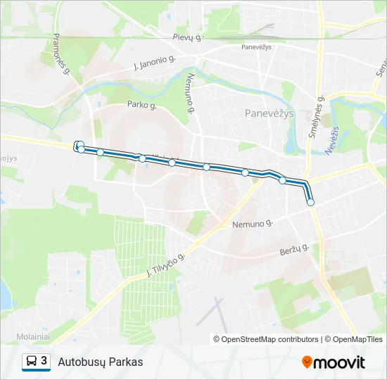 Автобус 3: карта маршрута