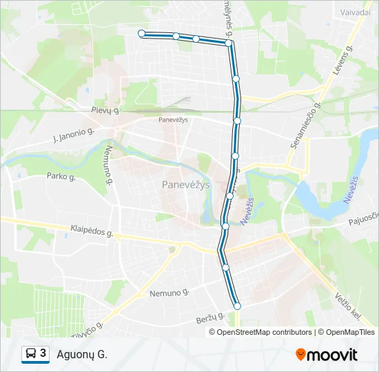 Автобус 3: карта маршрута