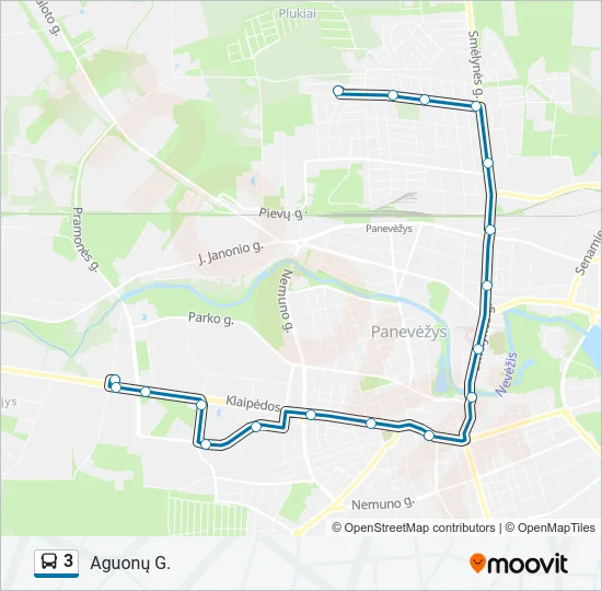 Автобус 3: карта маршрута