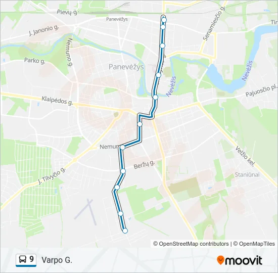 Автобус 9: карта маршрута