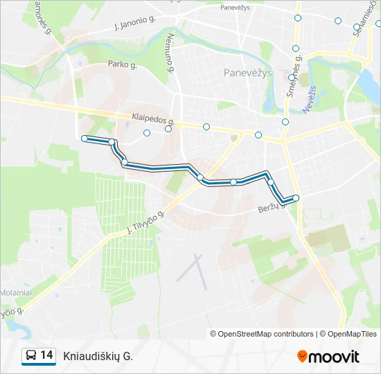 Автобус 14: карта маршрута