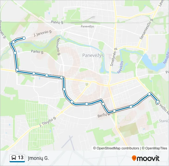 13 Bus Line Map