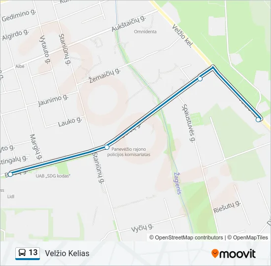 13 Bus Line Map