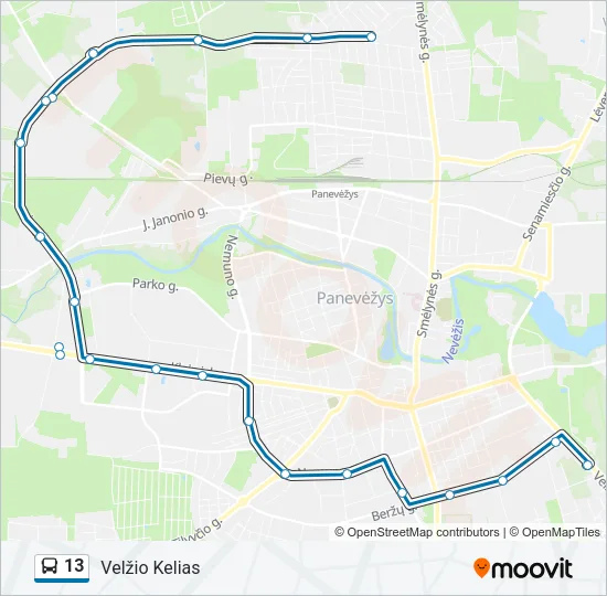 13 Bus Line Map