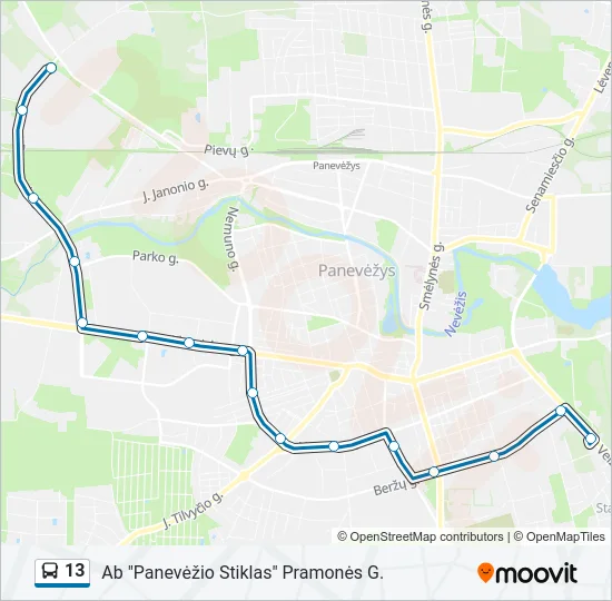13 Bus Line Map