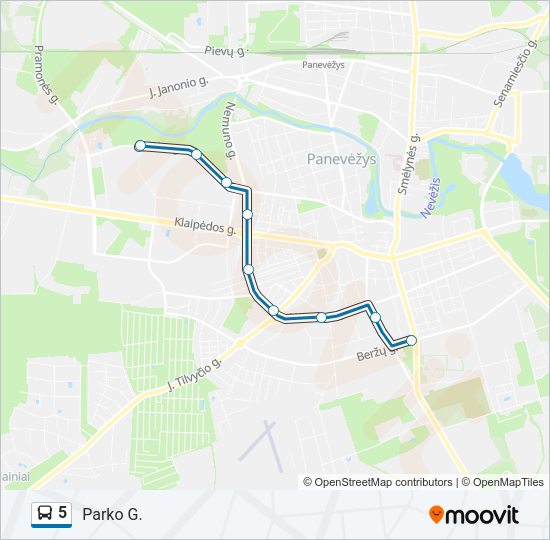 Автобус 5: карта маршрута