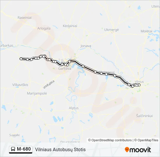 M-680 Bus Line Map