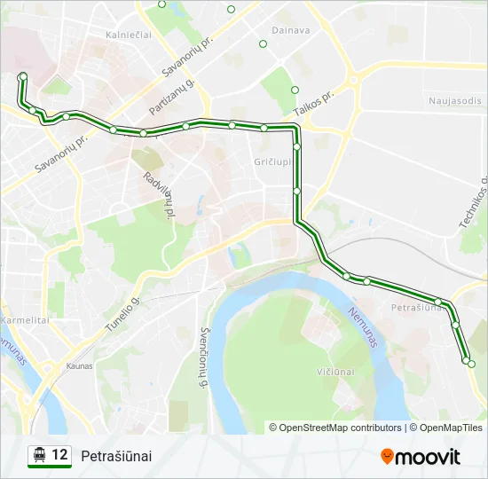 12 Trolleybus Line Map