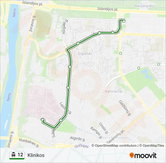 12 Trolleybus Line Map
