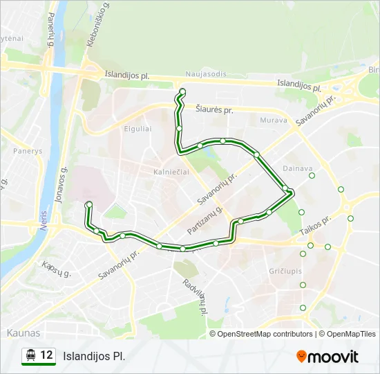 12 Trolleybus Line Map