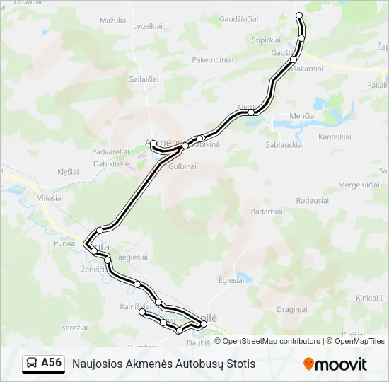 A56 Bus Line Map