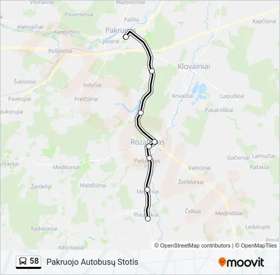 58 Bus Line Map