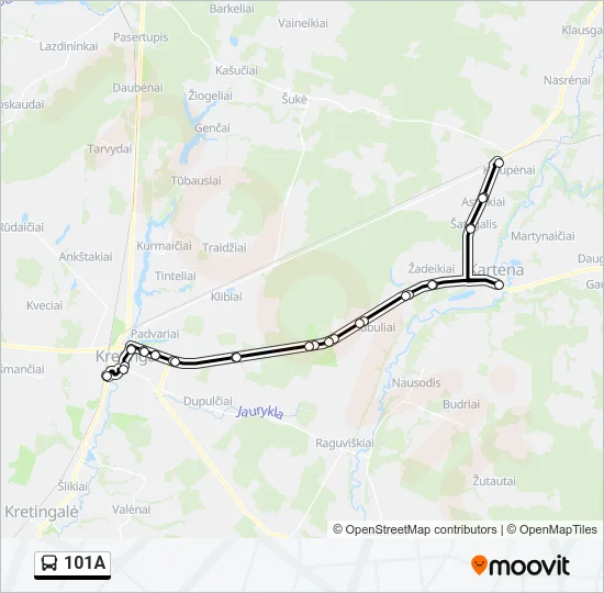 101A Bus Line Map