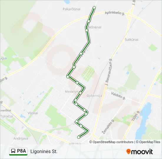 P8A Bus Line Map