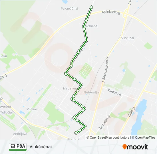 P8A Bus Line Map