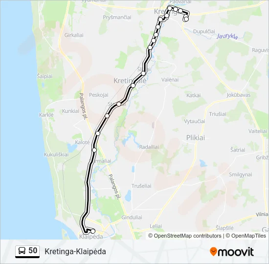 50 Bus Line Map