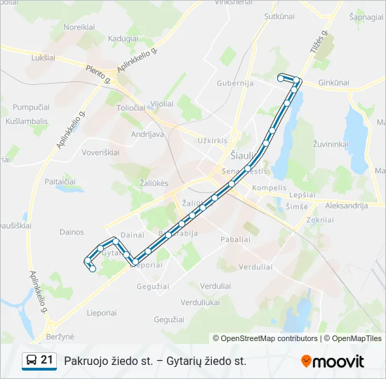 21 Bus Line Map