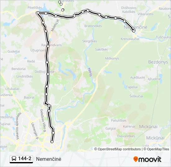 Автобус 144-2: карта маршрута