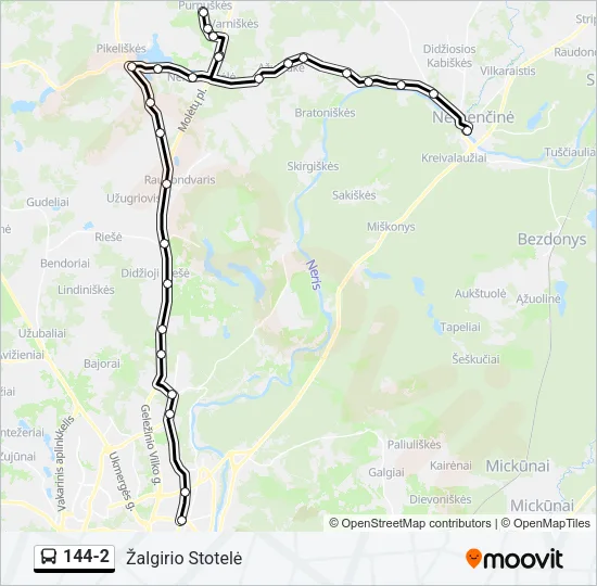 Автобус 144-2: карта маршрута