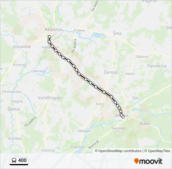 Автобус 400: карта маршрута