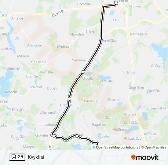 29 Bus Line Map