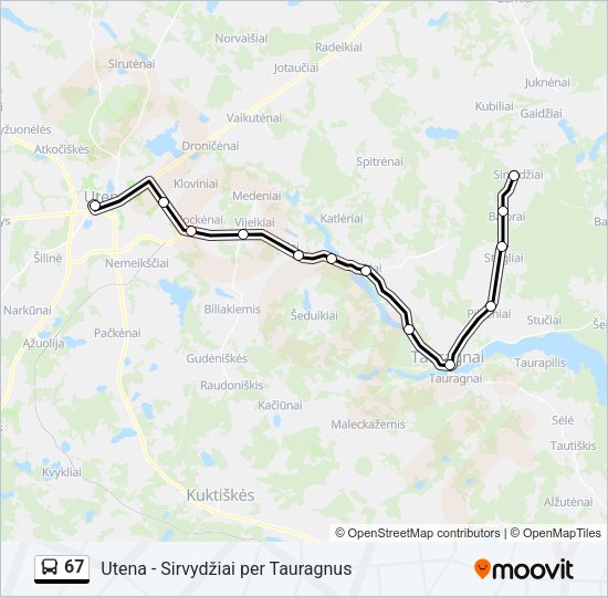 Автобус 67: карта маршрута