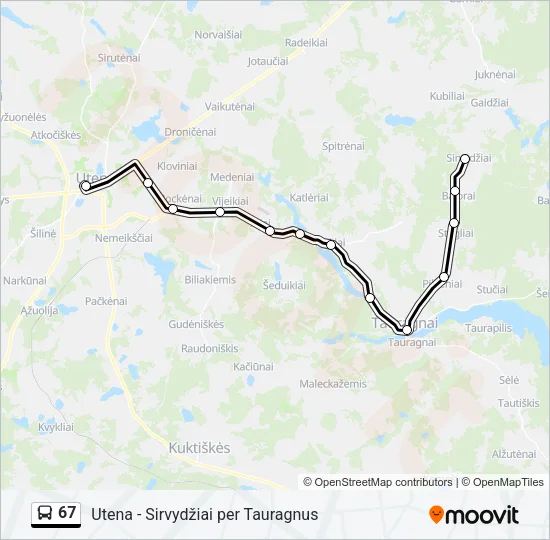 67 Bus Line Map