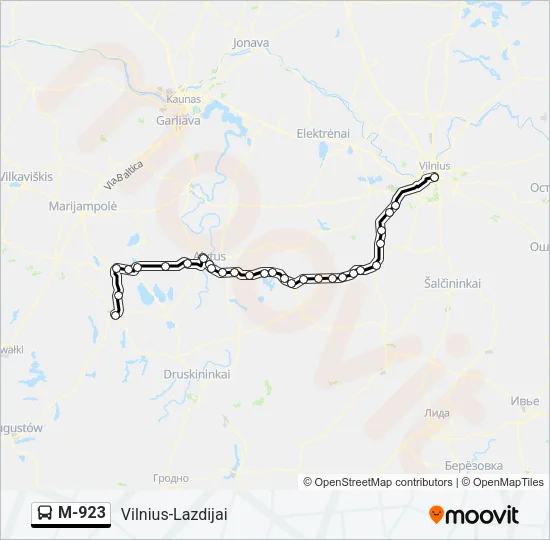 M-923 Bus Line Map