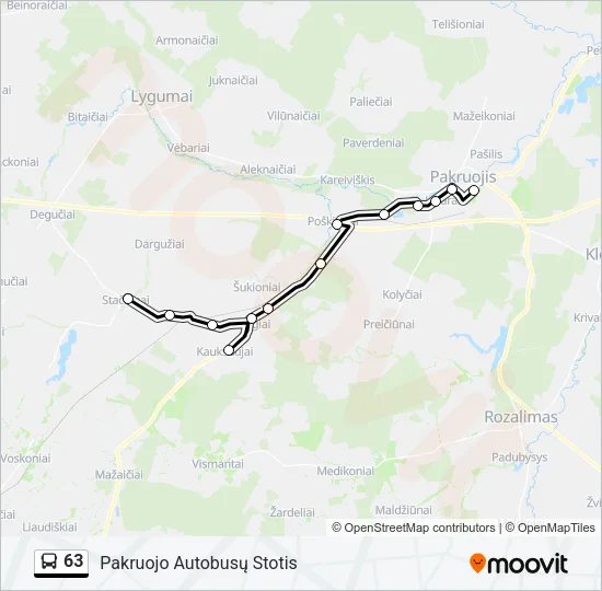 63 Bus Line Map