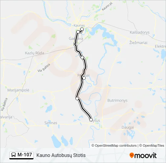 M-107 Bus Line Map