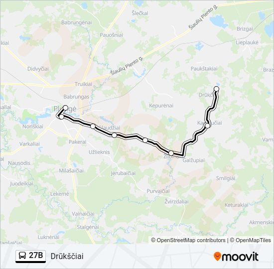 Автобус 27B: карта маршрута
