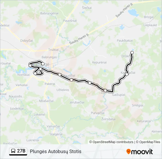27B Bus Line Map
