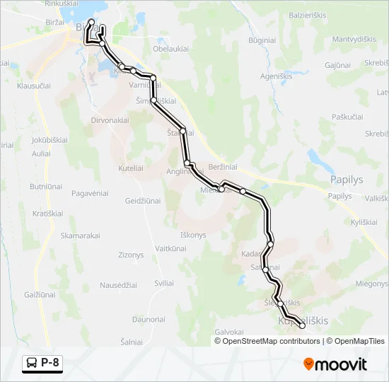 P-8 Bus Line Map