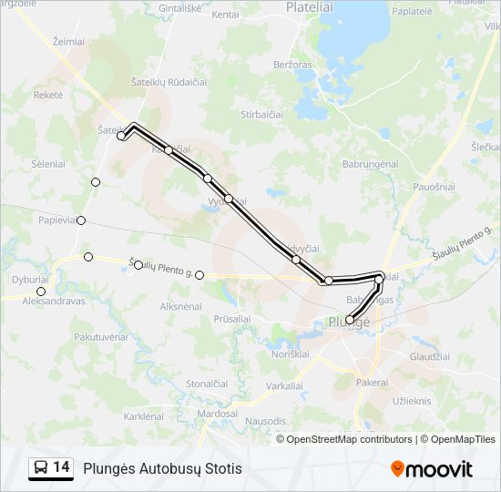 Автобус 14: карта маршрута