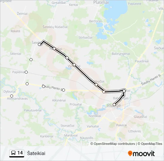 14 Bus Line Map