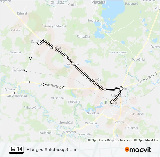 14 Bus Line Map