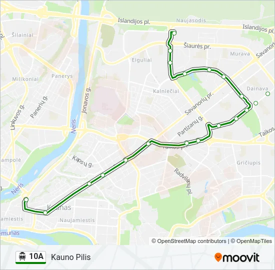 10A Trolleybus Line Map