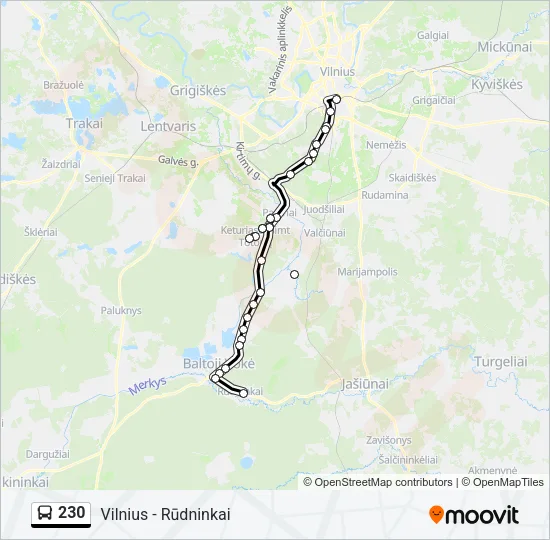 230 Bus Line Map