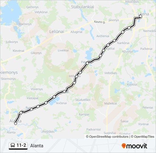 Автобус 11-2: карта маршрута