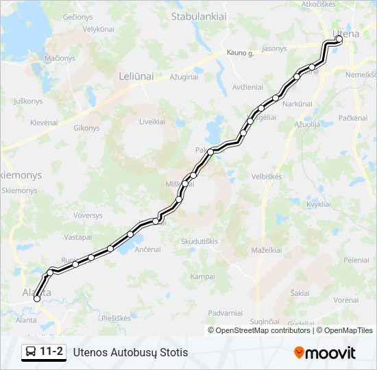 Автобус 11-2: карта маршрута