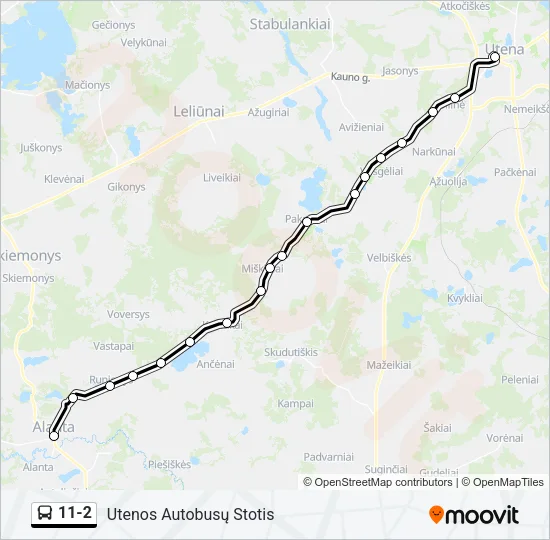 Автобус 11-2: карта маршрута