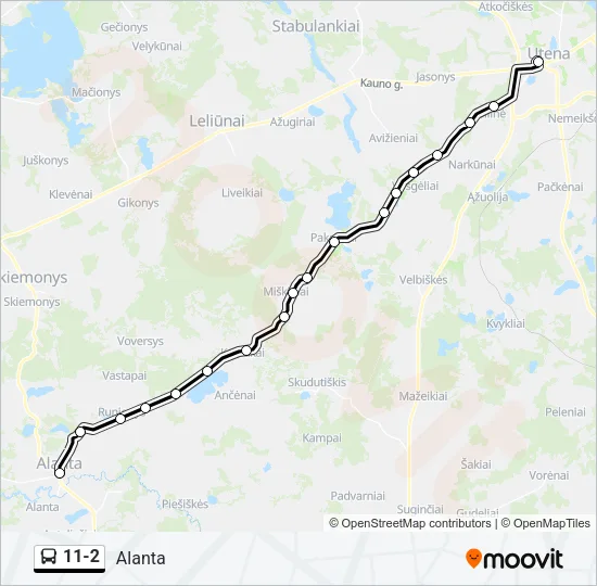 11-2 Bus Line Map