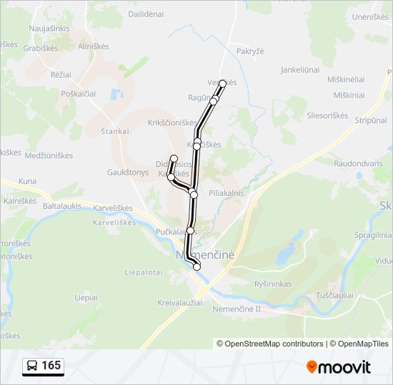 165 bus Line Map