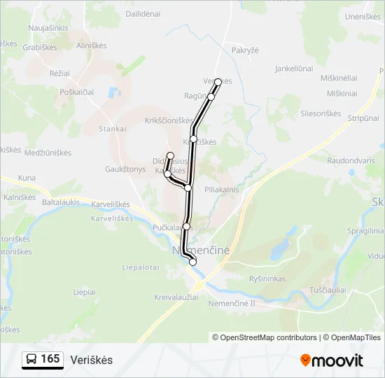 165 Bus Line Map