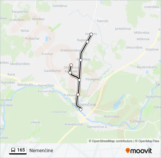 165 Bus Line Map