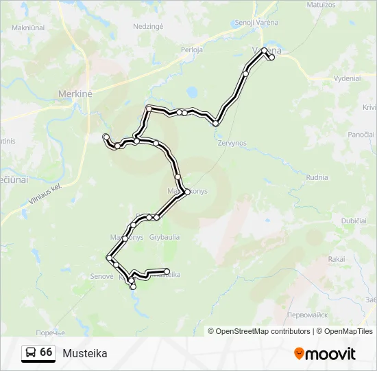Автобус 66: карта маршрута