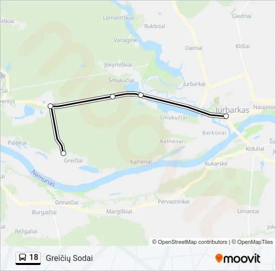 18 Bus Line Map
